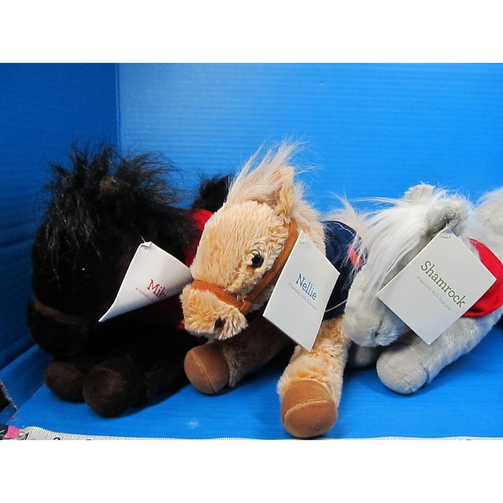 Lot of 3 Wells Fargo horse ponies plush  w/Tag Mike Nelle Shamrock